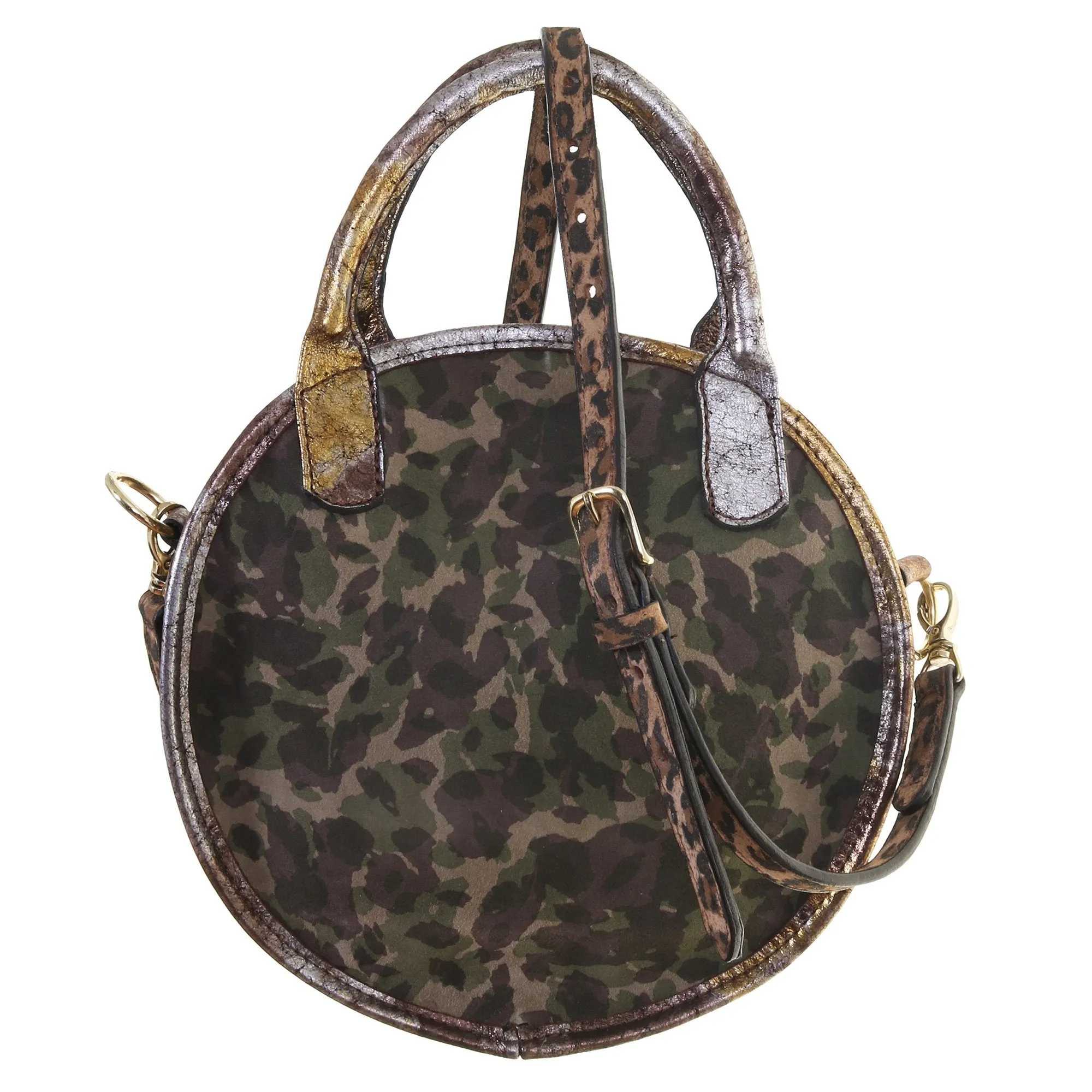 CRTL03 - Camo and Leopard Suede Large Circle Tote