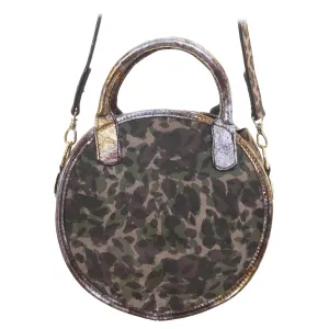 CRTL03 - Camo and Leopard Suede Large Circle Tote