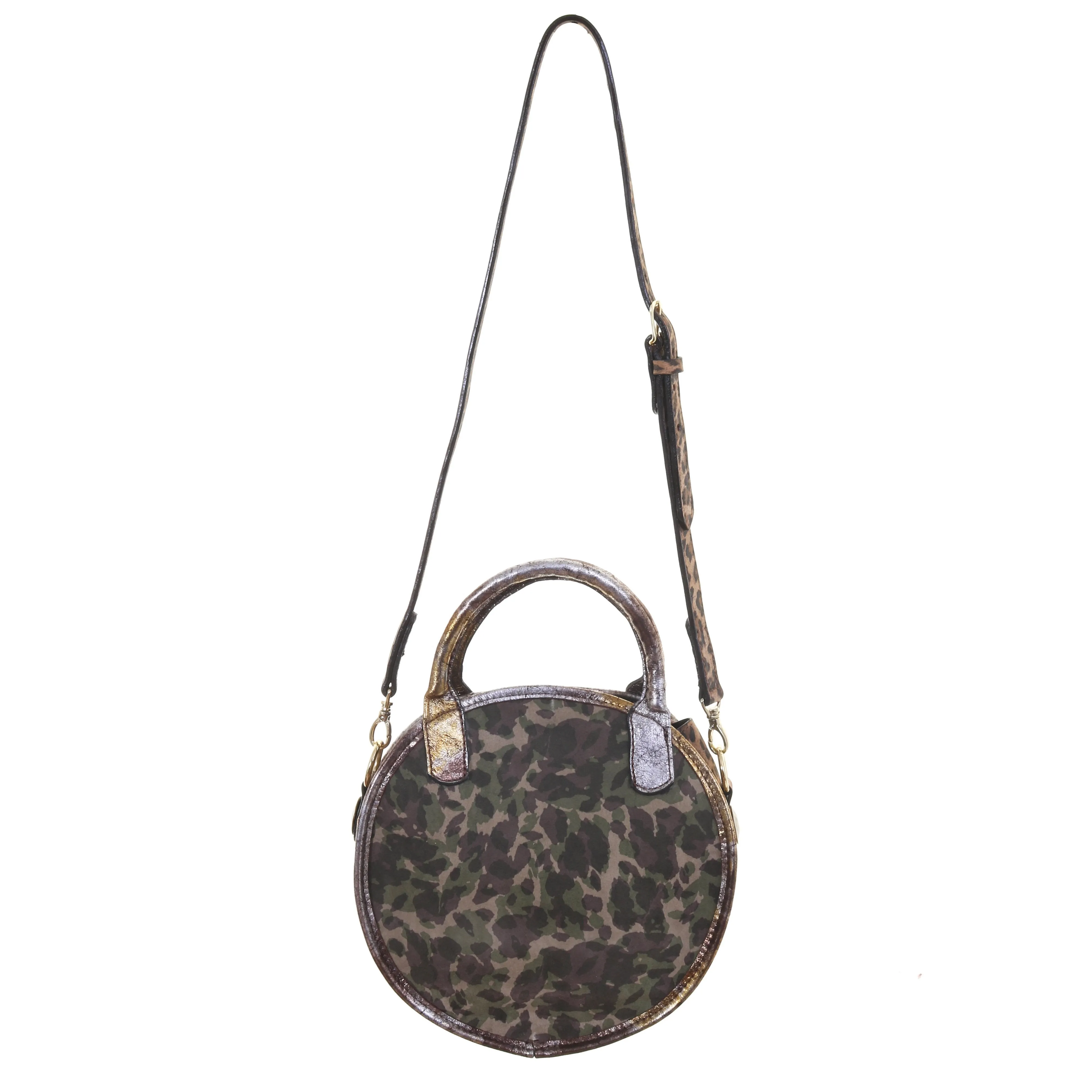 CRTL03 - Camo and Leopard Suede Large Circle Tote