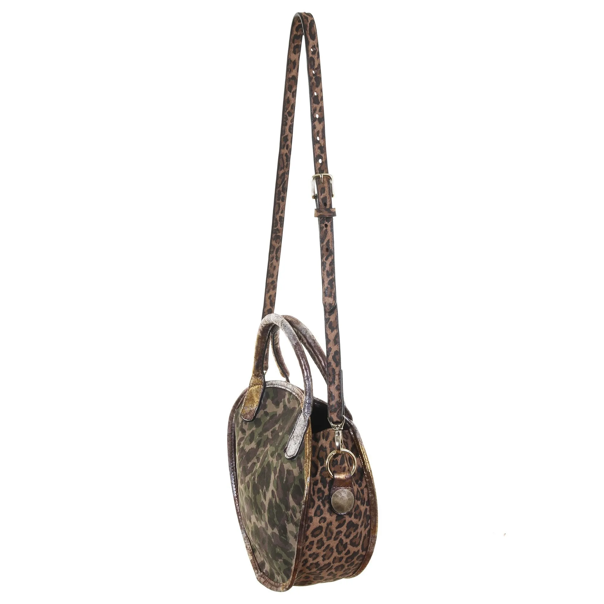 CRTL03 - Camo and Leopard Suede Large Circle Tote