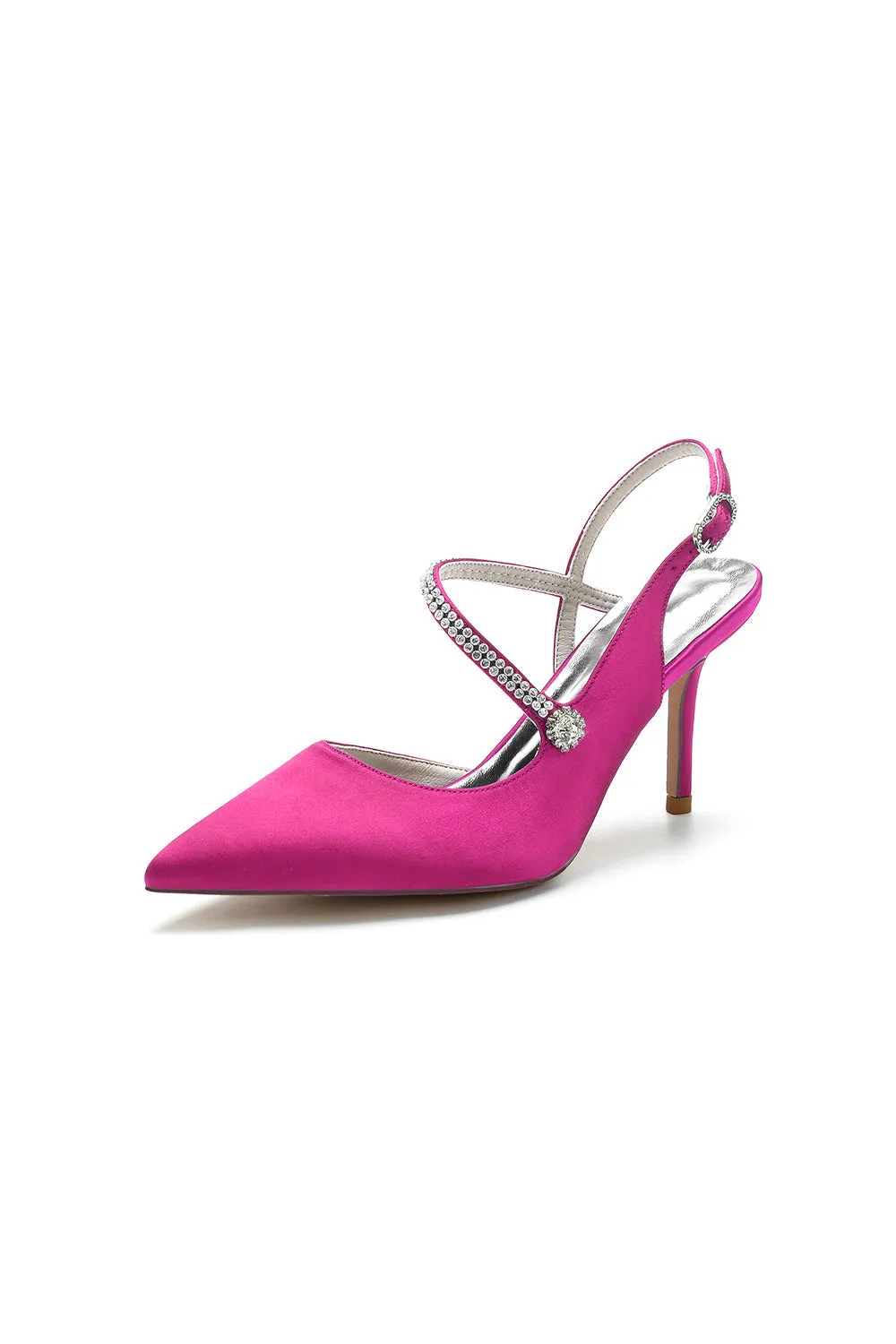 Crystal Strap Pointed Toe Stiletto Heel Shoes