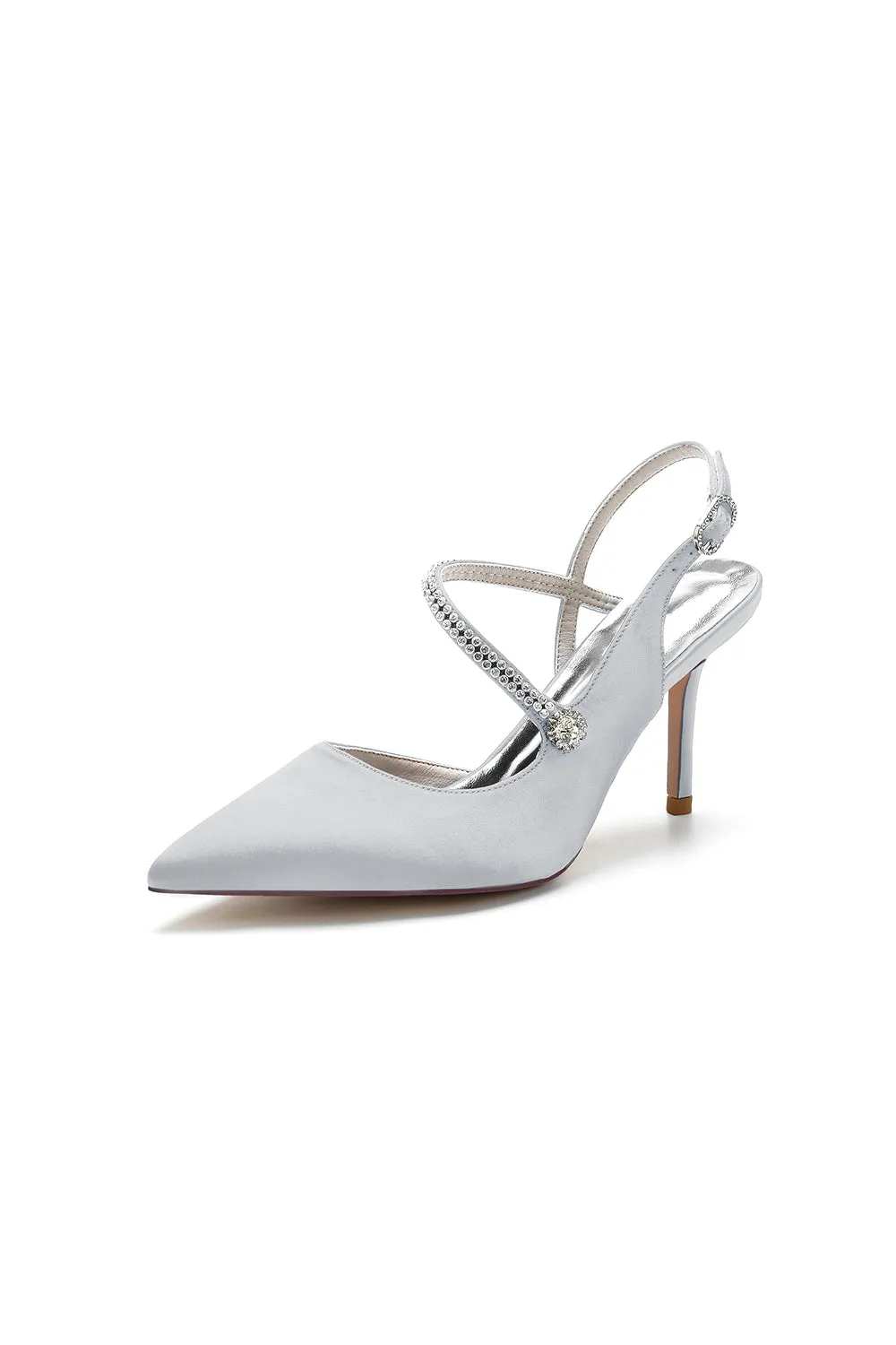 Crystal Strap Pointed Toe Stiletto Heel Shoes