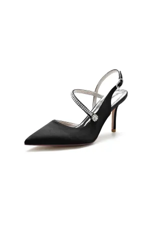 Crystal Strap Pointed Toe Stiletto Heel Shoes