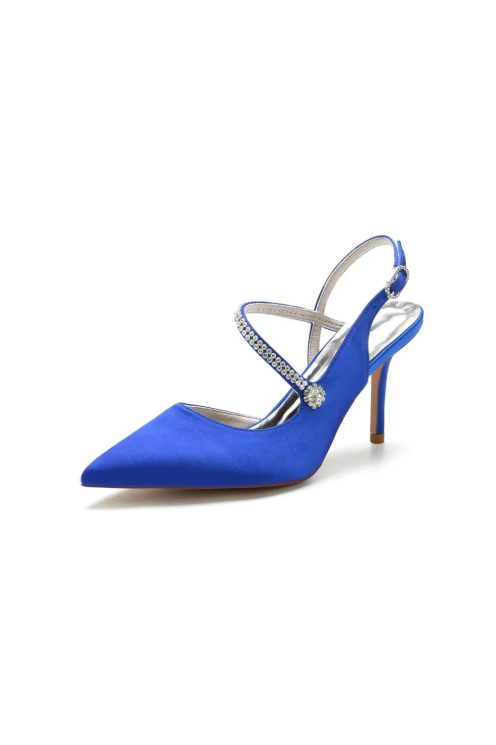 Crystal Strap Pointed Toe Stiletto Heel Shoes