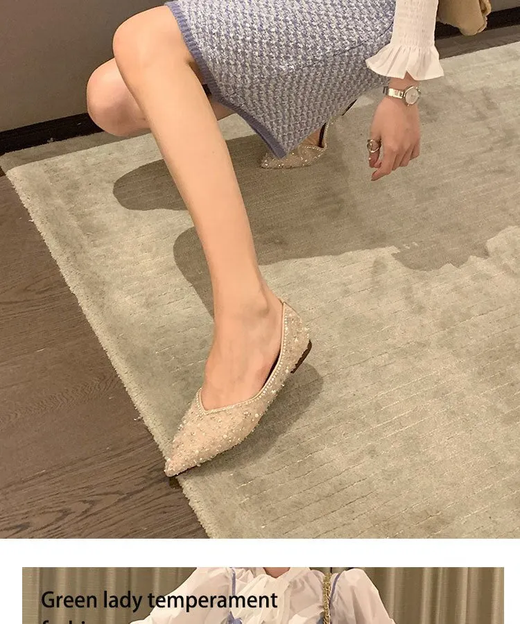 Crystal Women's Flats Pointed Toe Shoes