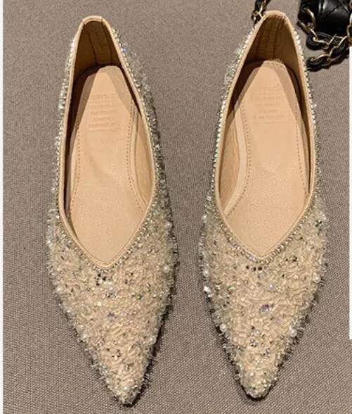Crystal Women's Flats Pointed Toe Shoes