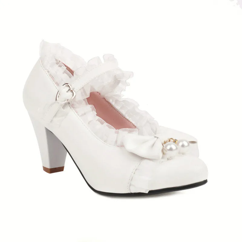 Cute Princess High Heels Retro Elegant Lolita Shoes Women's Shoes