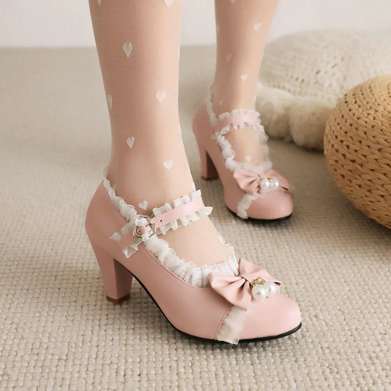 Cute Princess High Heels Retro Elegant Lolita Shoes Women's Shoes