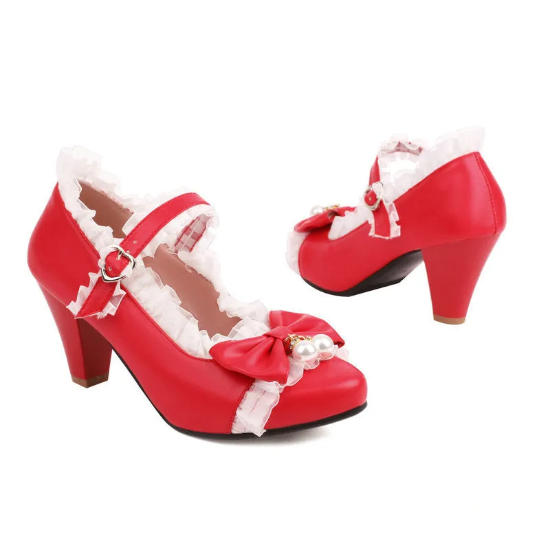 Cute Princess High Heels Retro Elegant Lolita Shoes Women's Shoes