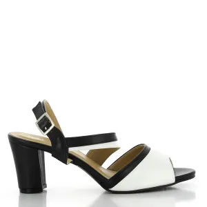 Dalessi Daylong Black & White Slingback Heels