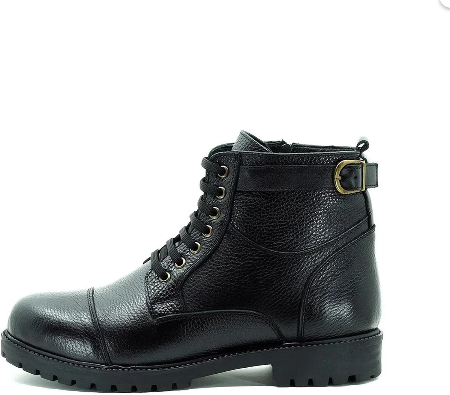 DALGALA Men's Big Size Black Calf Leather Casual Ankle Boots Lace up Comfortable Walking Boots