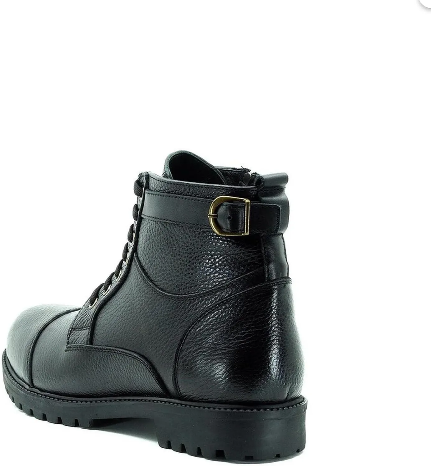DALGALA Men's Big Size Black Calf Leather Casual Ankle Boots Lace up Comfortable Walking Boots