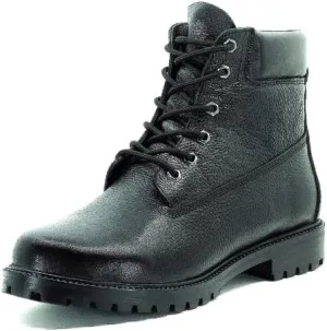DALGALA Men's Big Size Black Leather Casual Ankle Boots Classic Lace up Comfortable Round Toe Walking Boots
