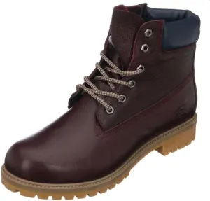 DALGALA Men's Big Size Bordeuax Leather Casual Ankle Boots Classic Lace up Comfortable Round Toe Walking Boots