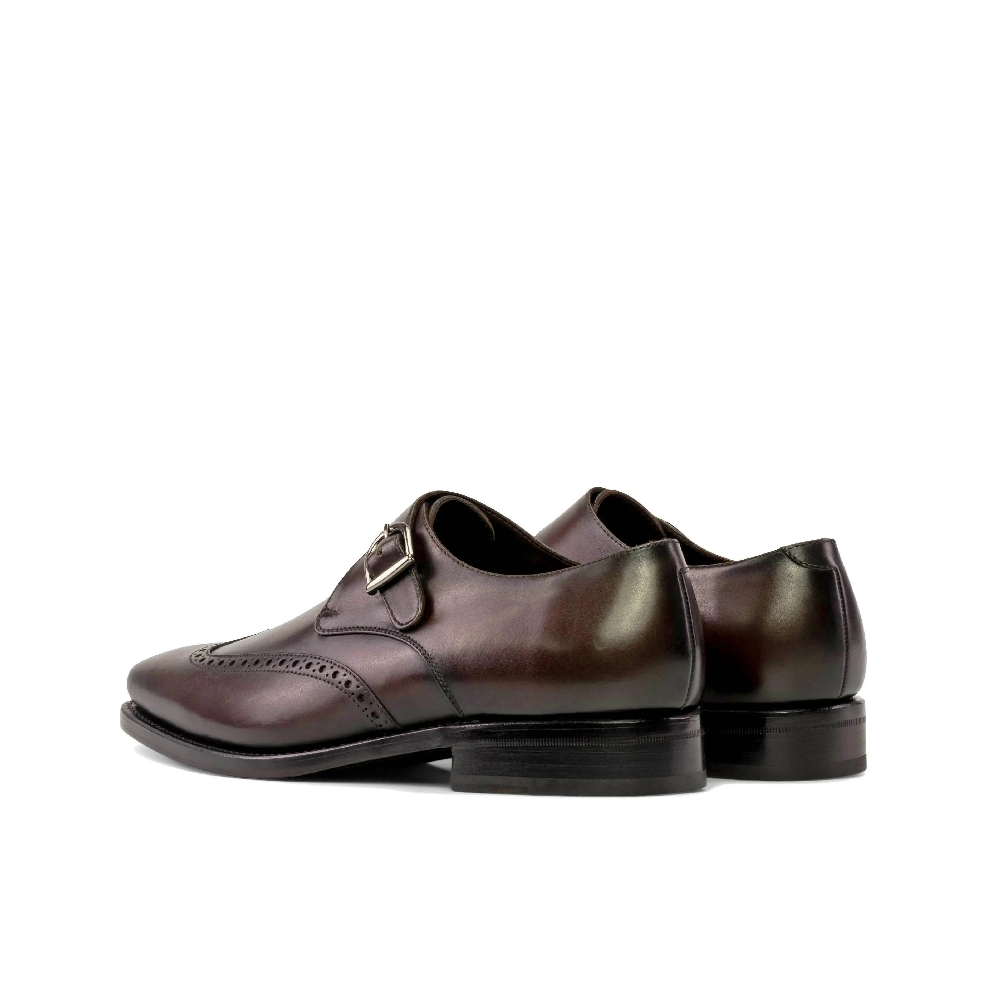 DapperFam Brenno in Dark Brown Men's Italian Leather Single Monk