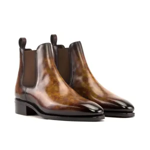 DapperFam Monza in Fire Men's Hand-Painted Patina Chelsea Boot