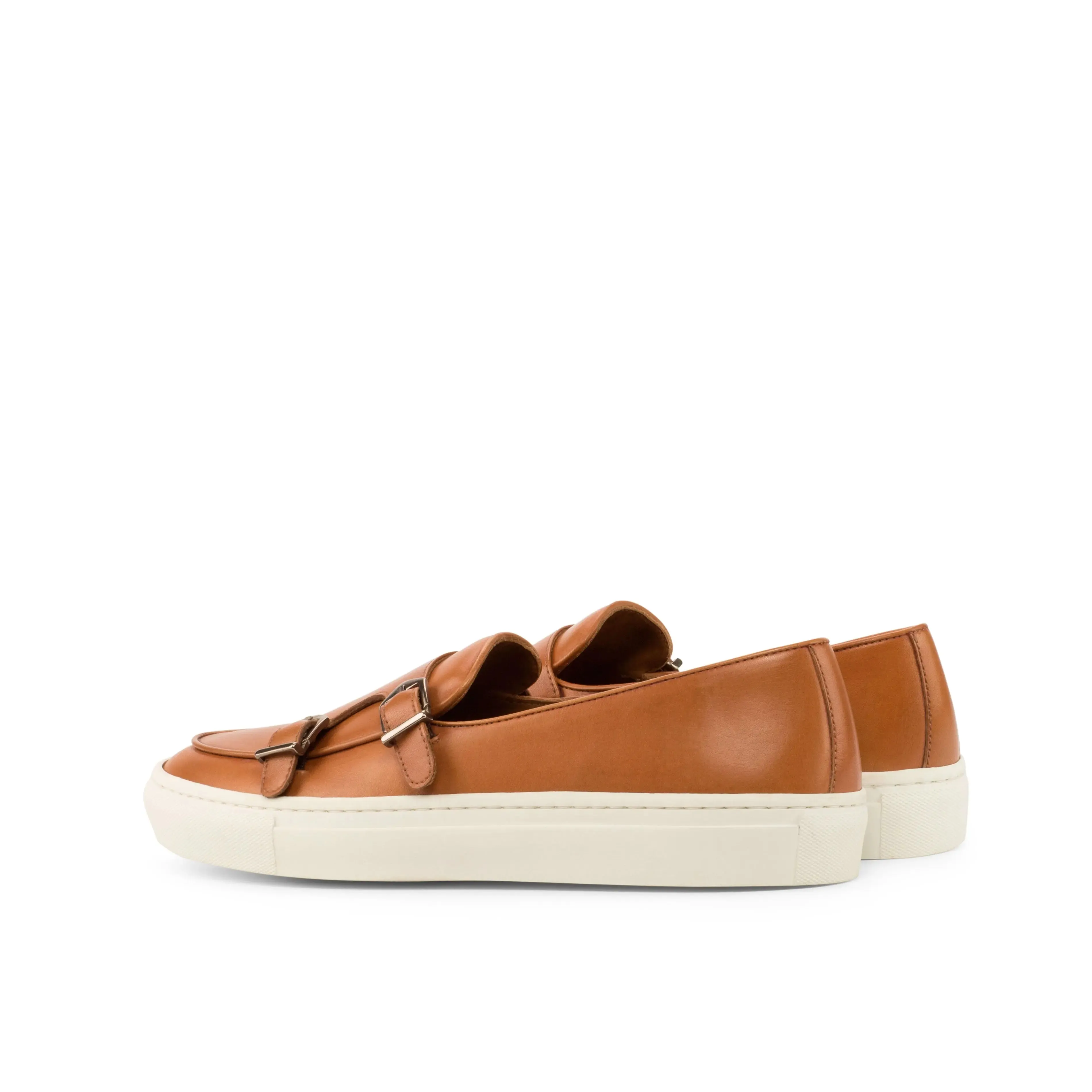 DapperFam Riviera in Light Brown Men's Italian Leather Monk Sneaker