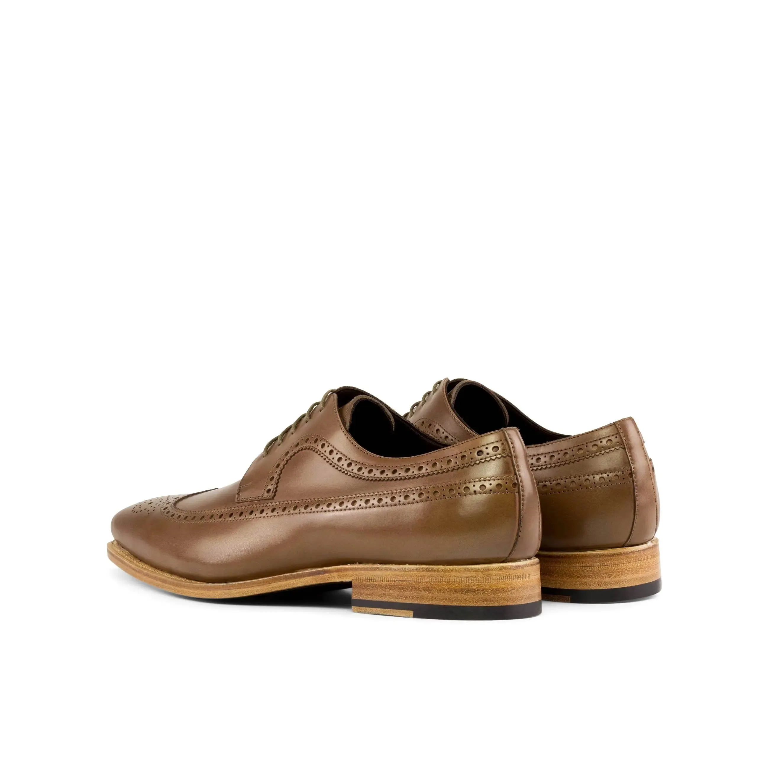 DapperFam Zephyr in Brown Men's Italian Leather Longwing Blucher