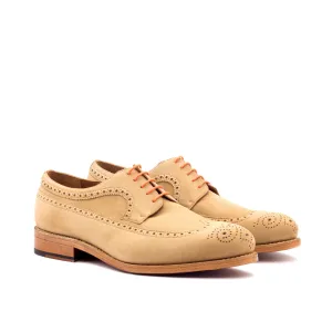 DapperFam Zephyr in Camel Men's Italian Suede Longwing Blucher
