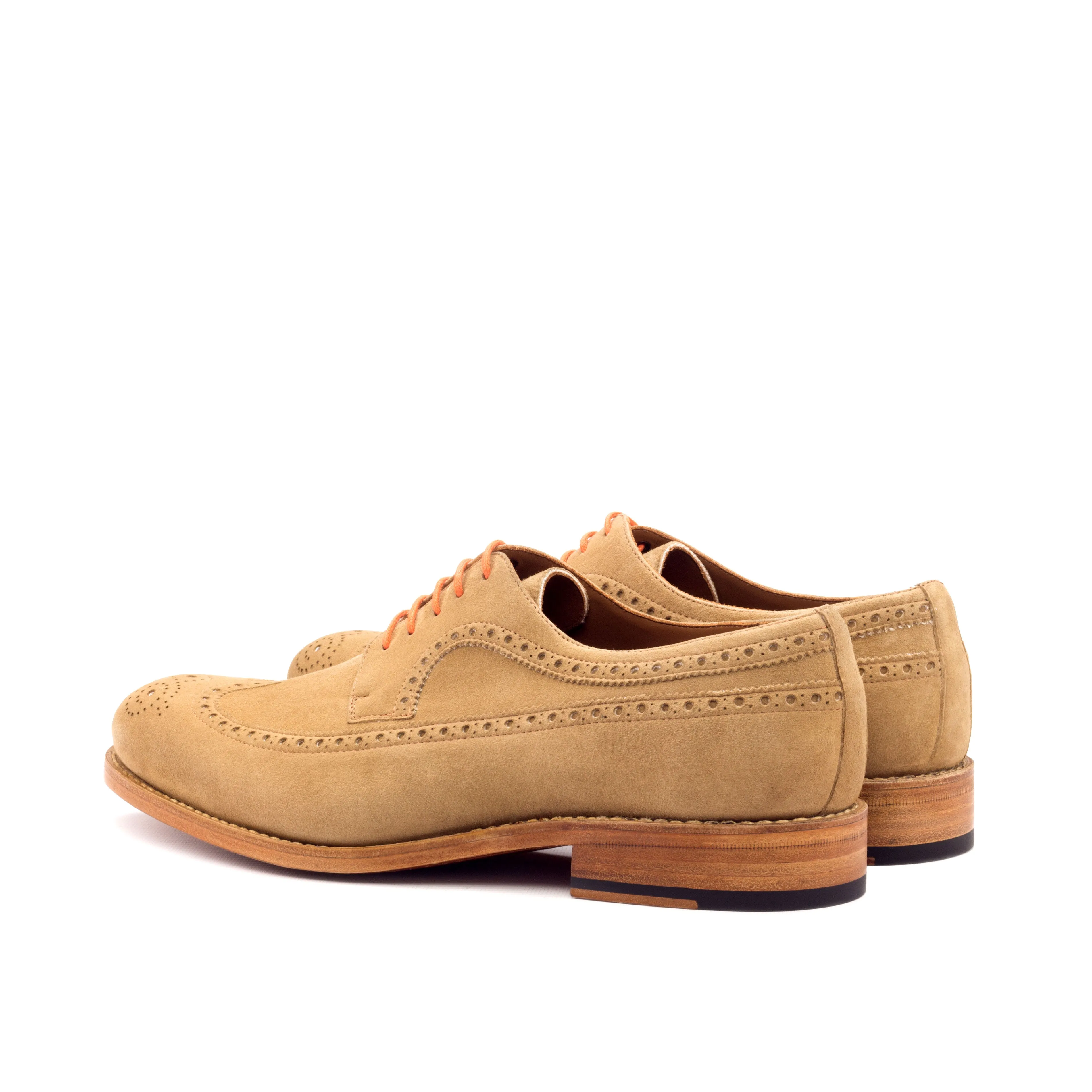 DapperFam Zephyr in Camel Men's Italian Suede Longwing Blucher