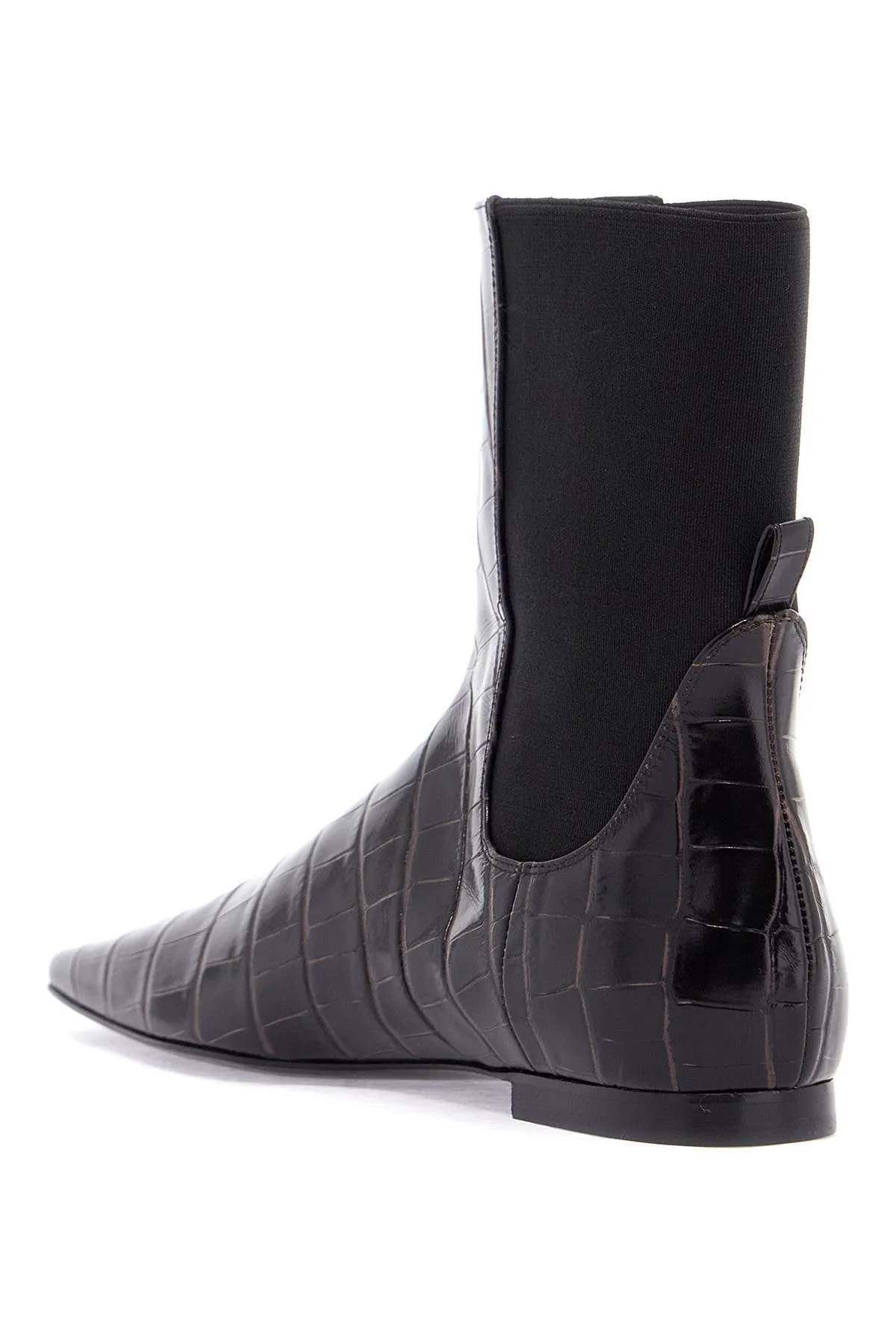 dark brown crocodile effect leather chelsea boots 251 WAS0206 LE0076 DARK BROWN