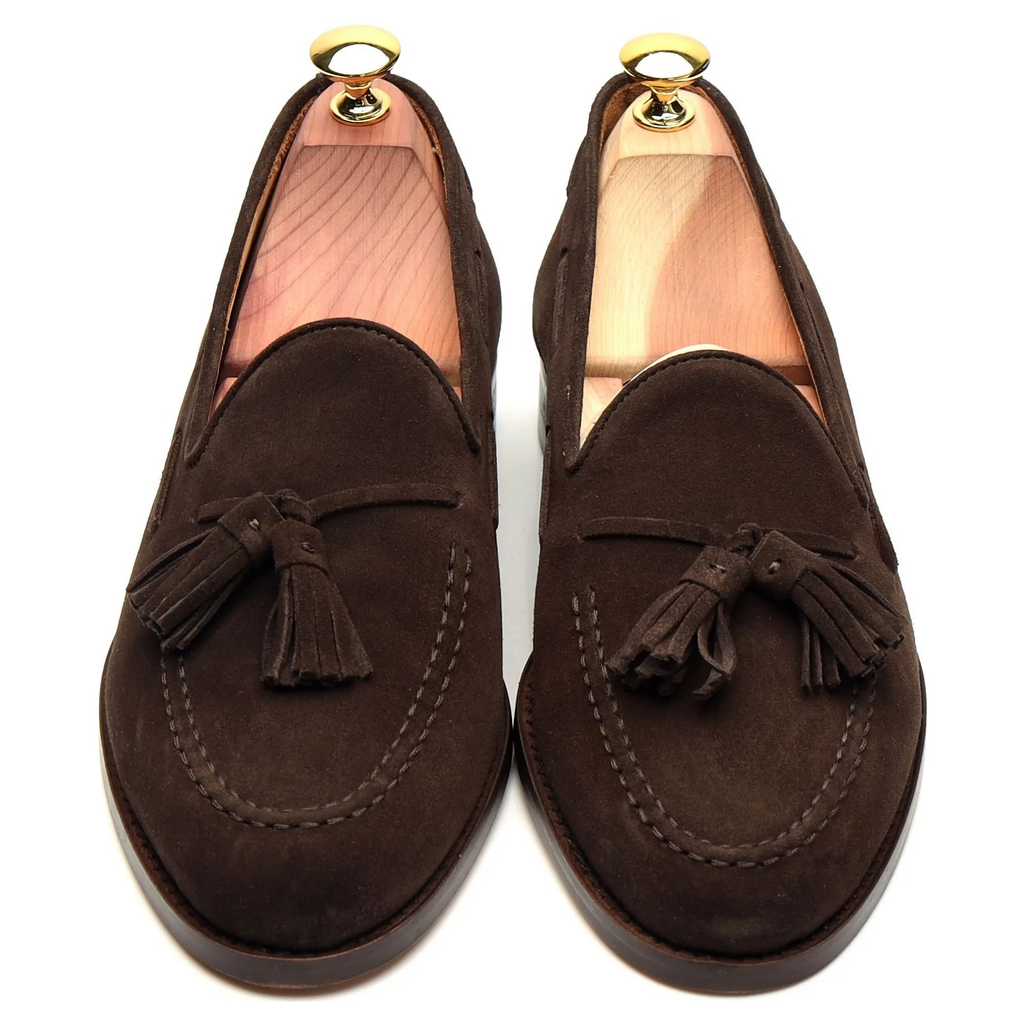 'Dart' Dark Brown Suede Tassel Loafer UK 7.5