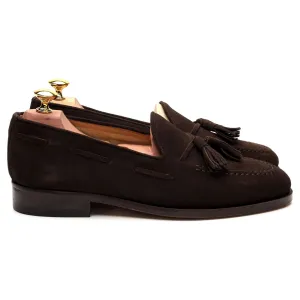 'Dart' Dark Brown Suede Tassel Loafer UK 7.5