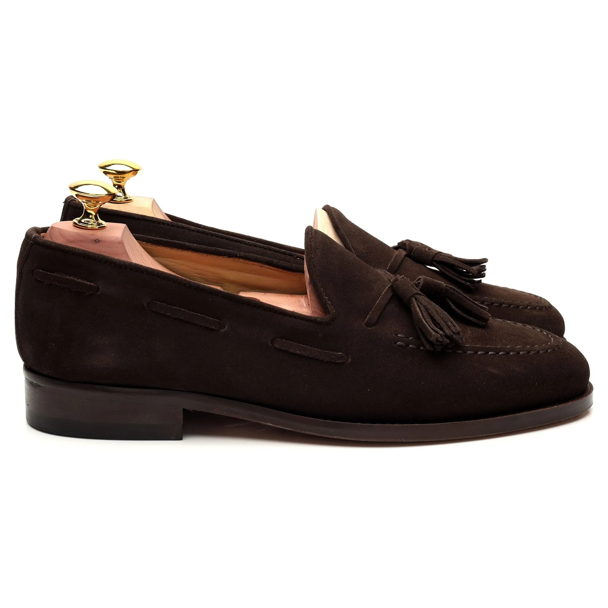 'Dart' Dark Brown Suede Tassel Loafer UK 7.5