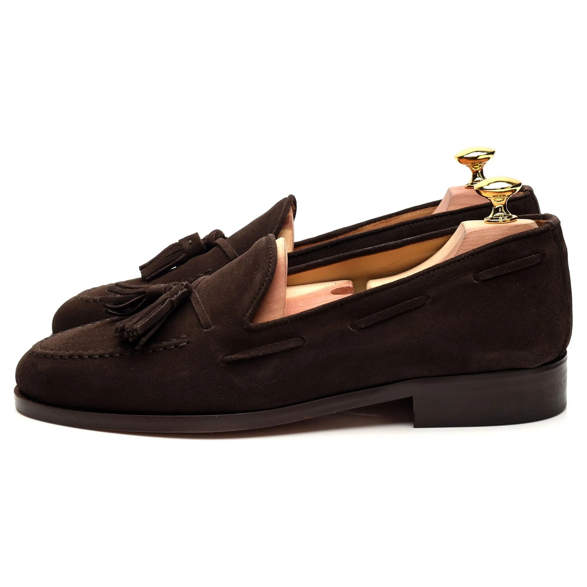 'Dart' Dark Brown Suede Tassel Loafer UK 7.5