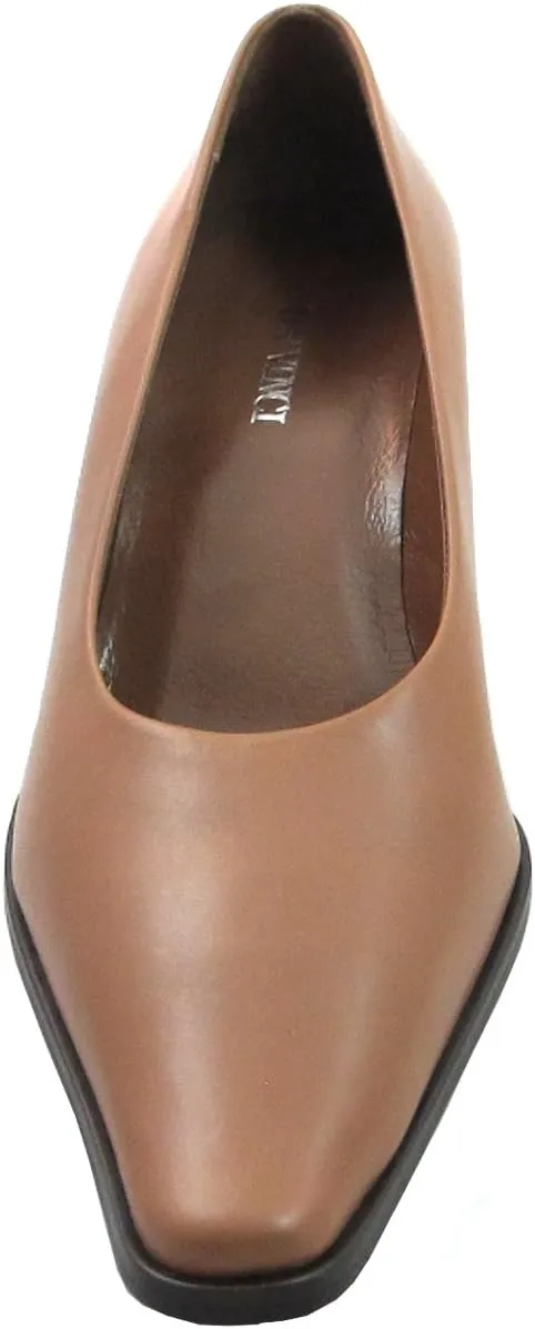Davinci 4140 Women's Italian Pointed Toe Low Heel Shoes in Tan