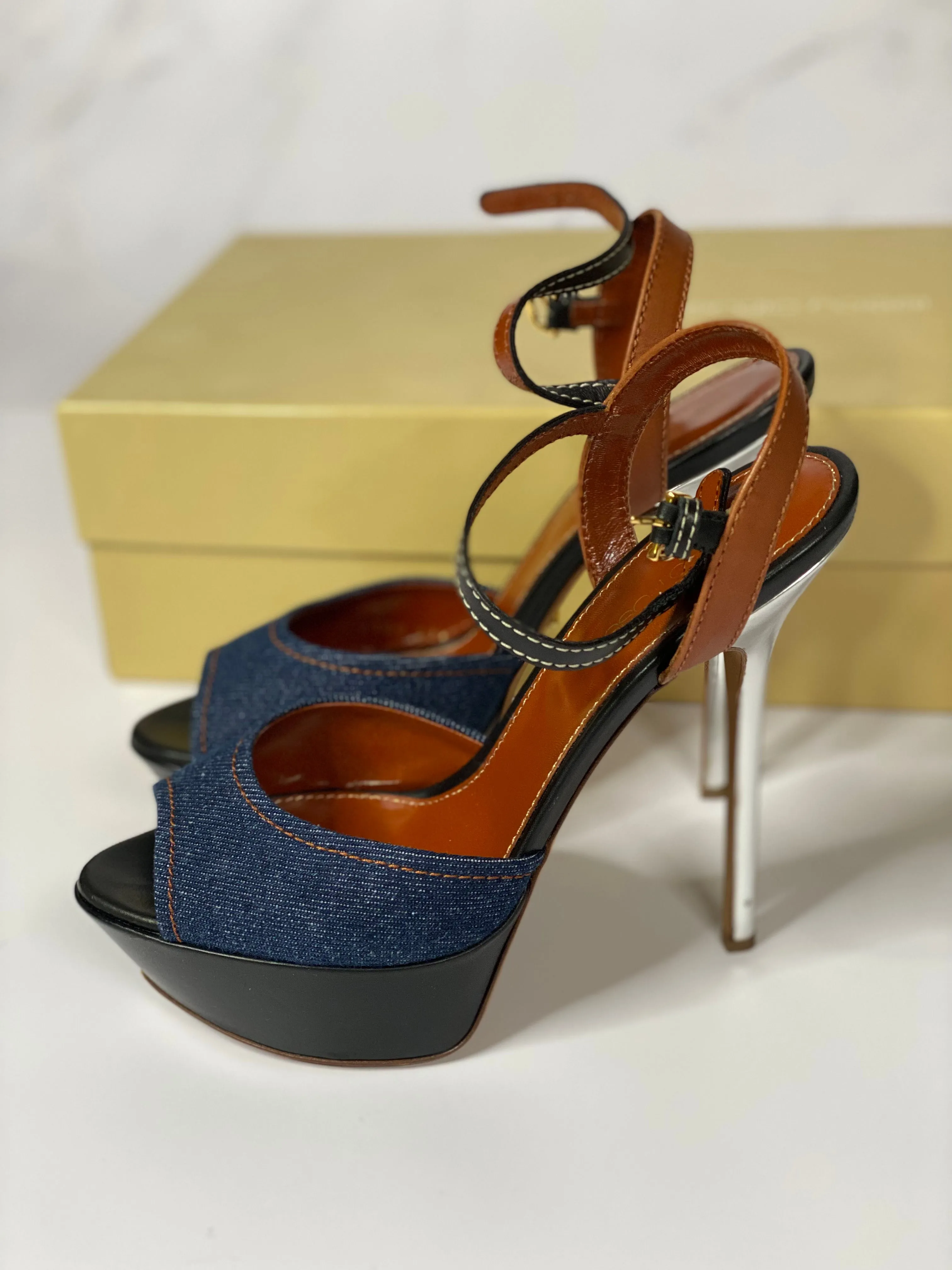 Denim Stiletto Heels
