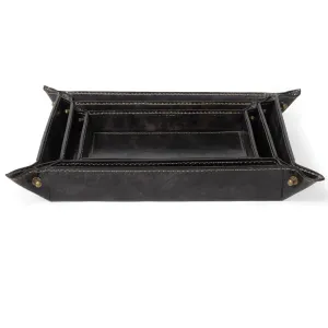 Derby Leather Tray Set