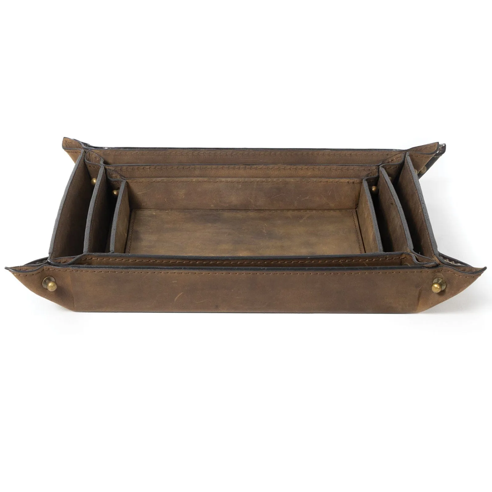 Derby Leather Tray Set