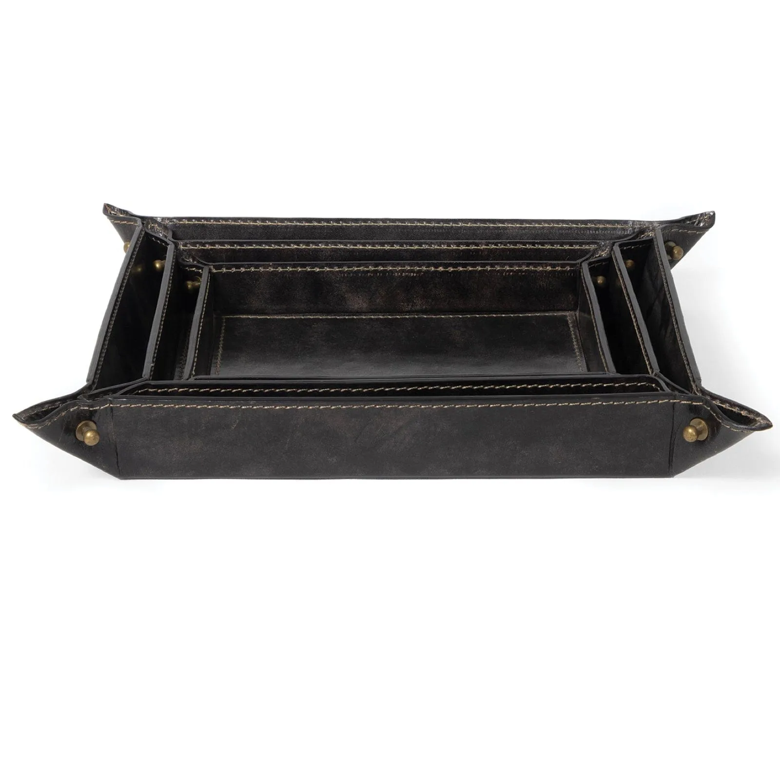 Derby Leather Tray Set