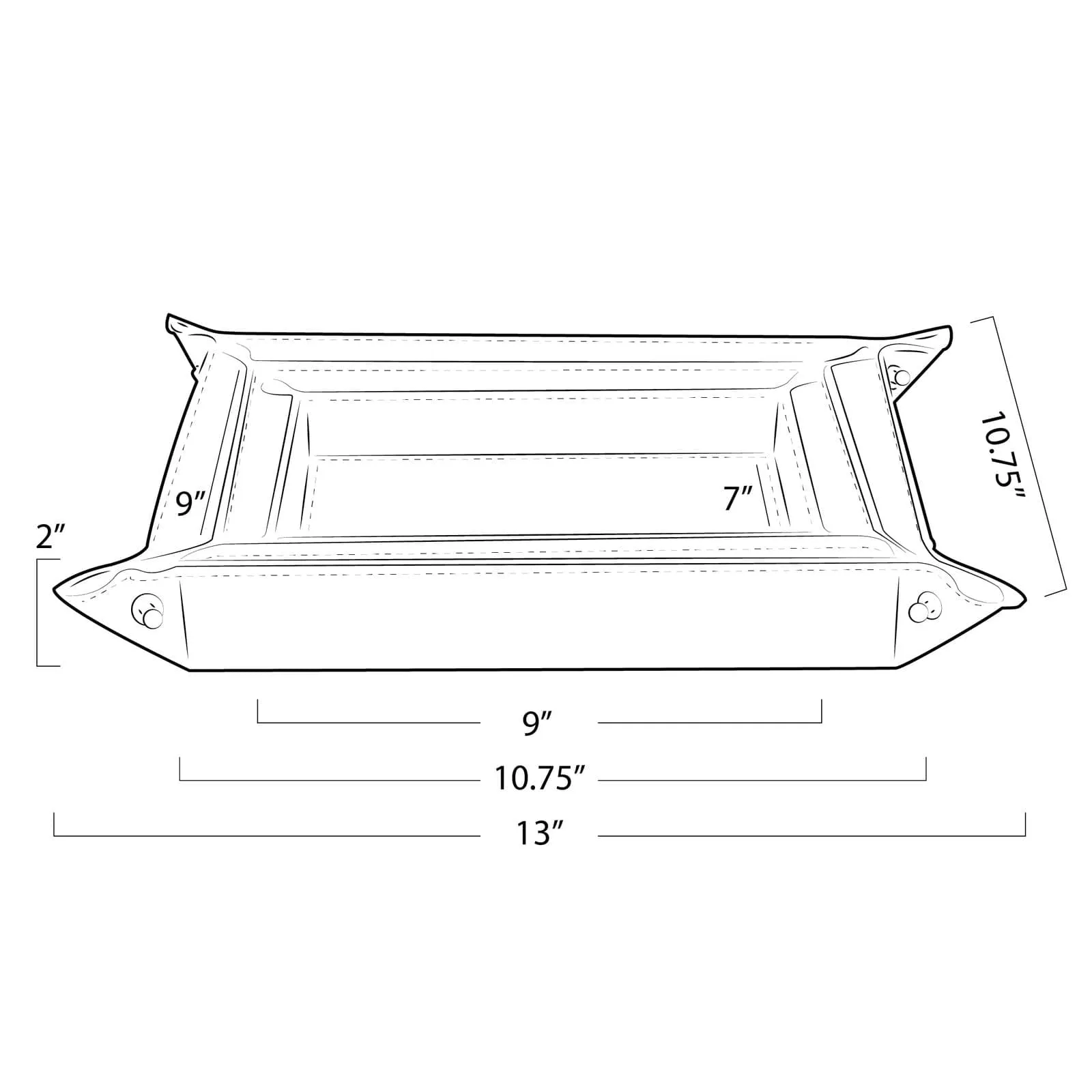 Derby Leather Tray Set
