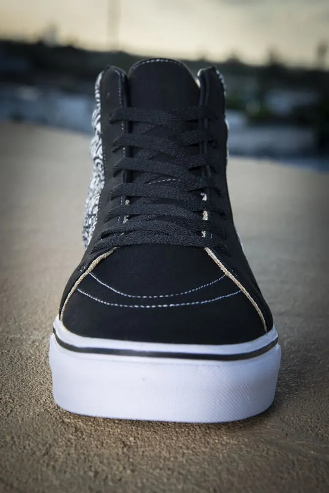 Devious Doodle Print Men's High Top Skate Sneaker