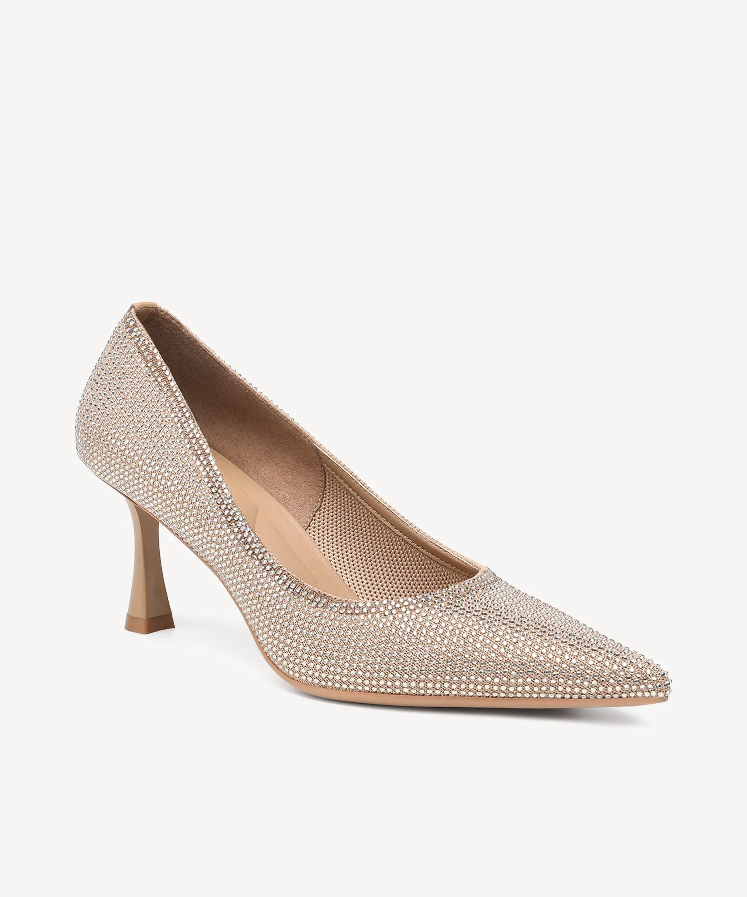 Diamond Pointed Toe Heeled Pumps