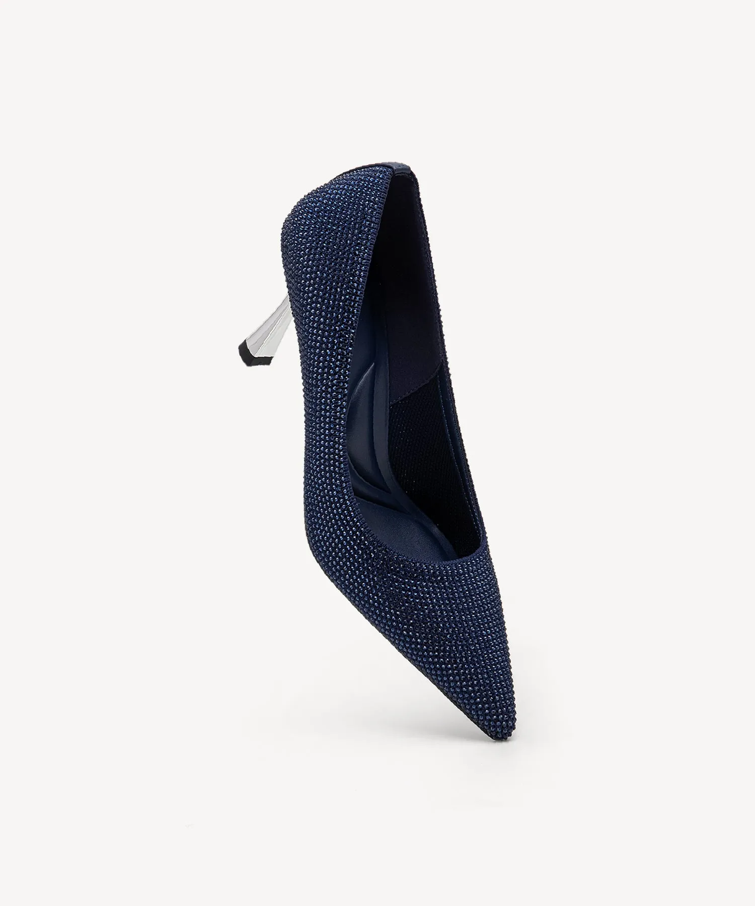 Diamond Pointed Toe Heeled Pumps