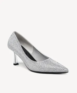 Diamond Pointed Toe Heeled Pumps