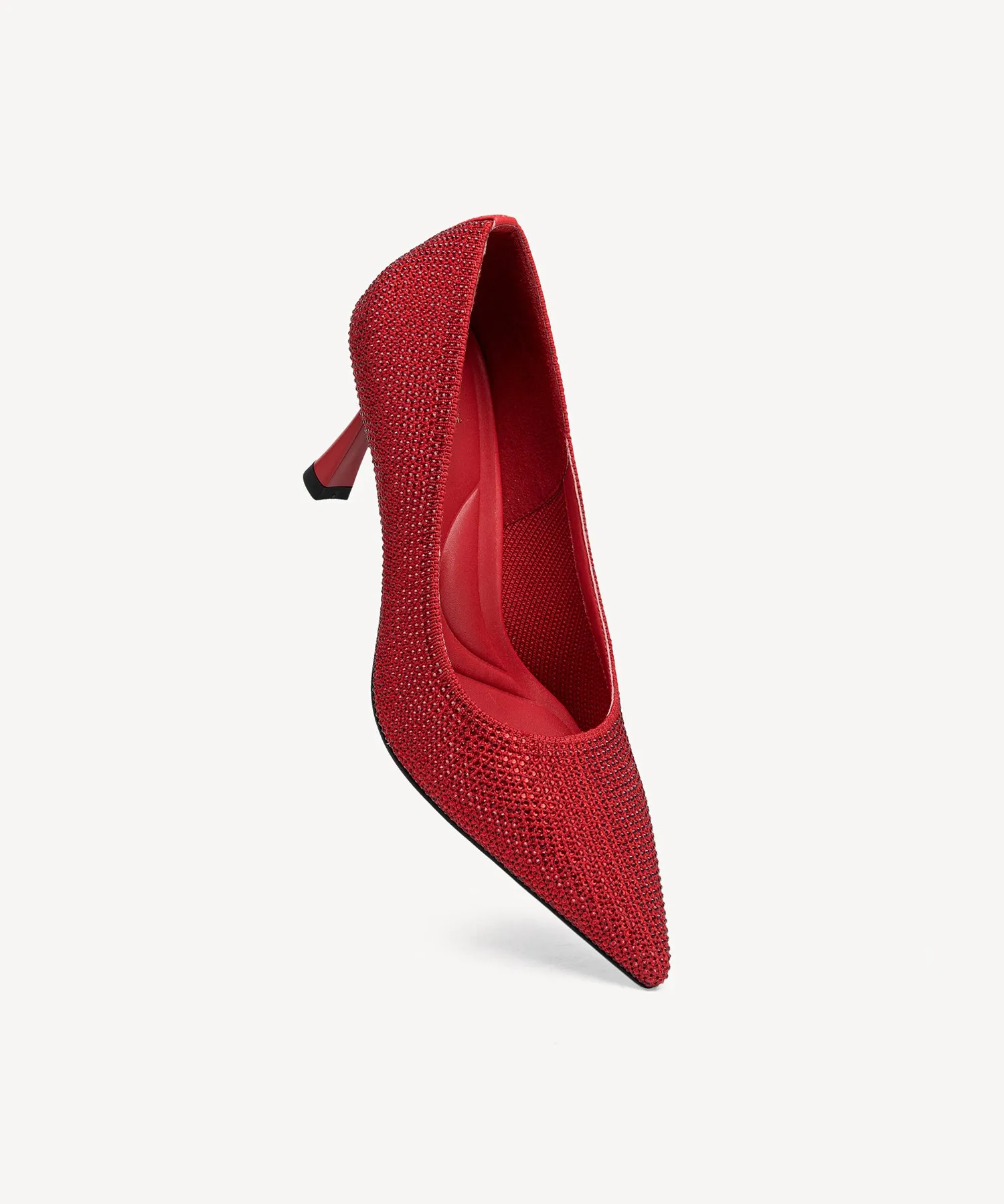 Diamond Pointed Toe Heeled Pumps