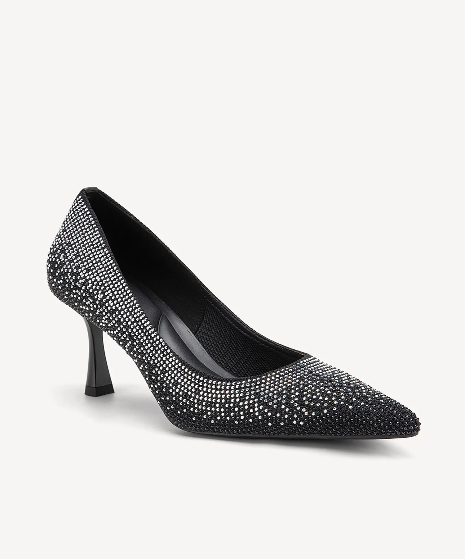 Diamond Pointed Toe Heeled Pumps