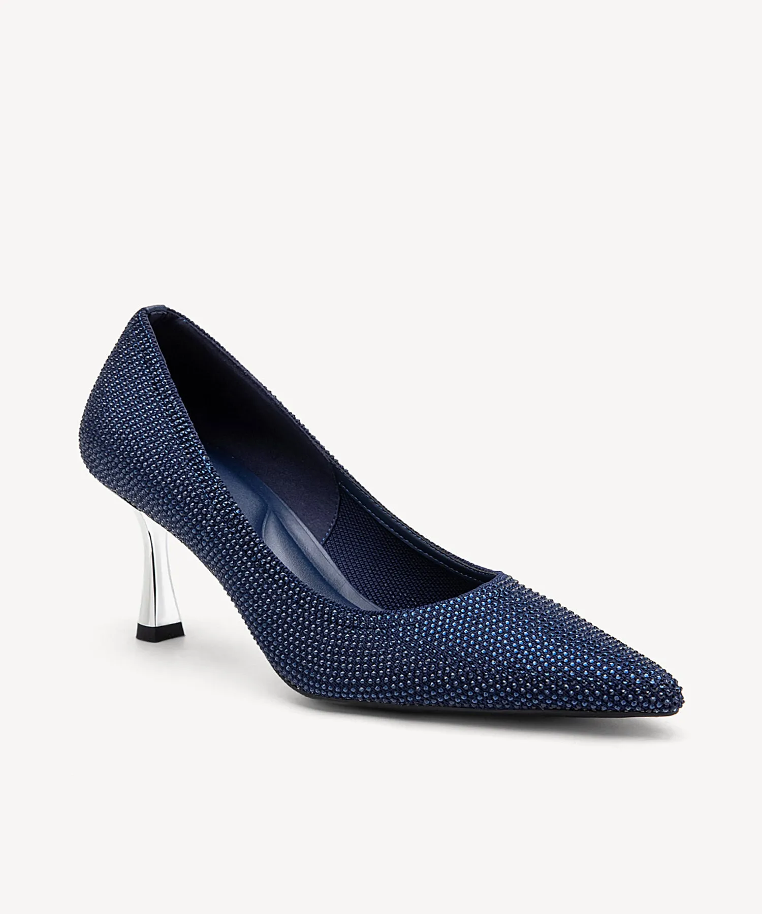 Diamond Pointed Toe Heeled Pumps