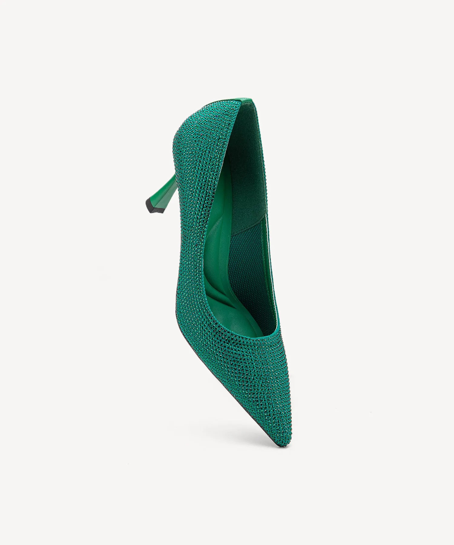 Diamond Pointed Toe Heeled Pumps
