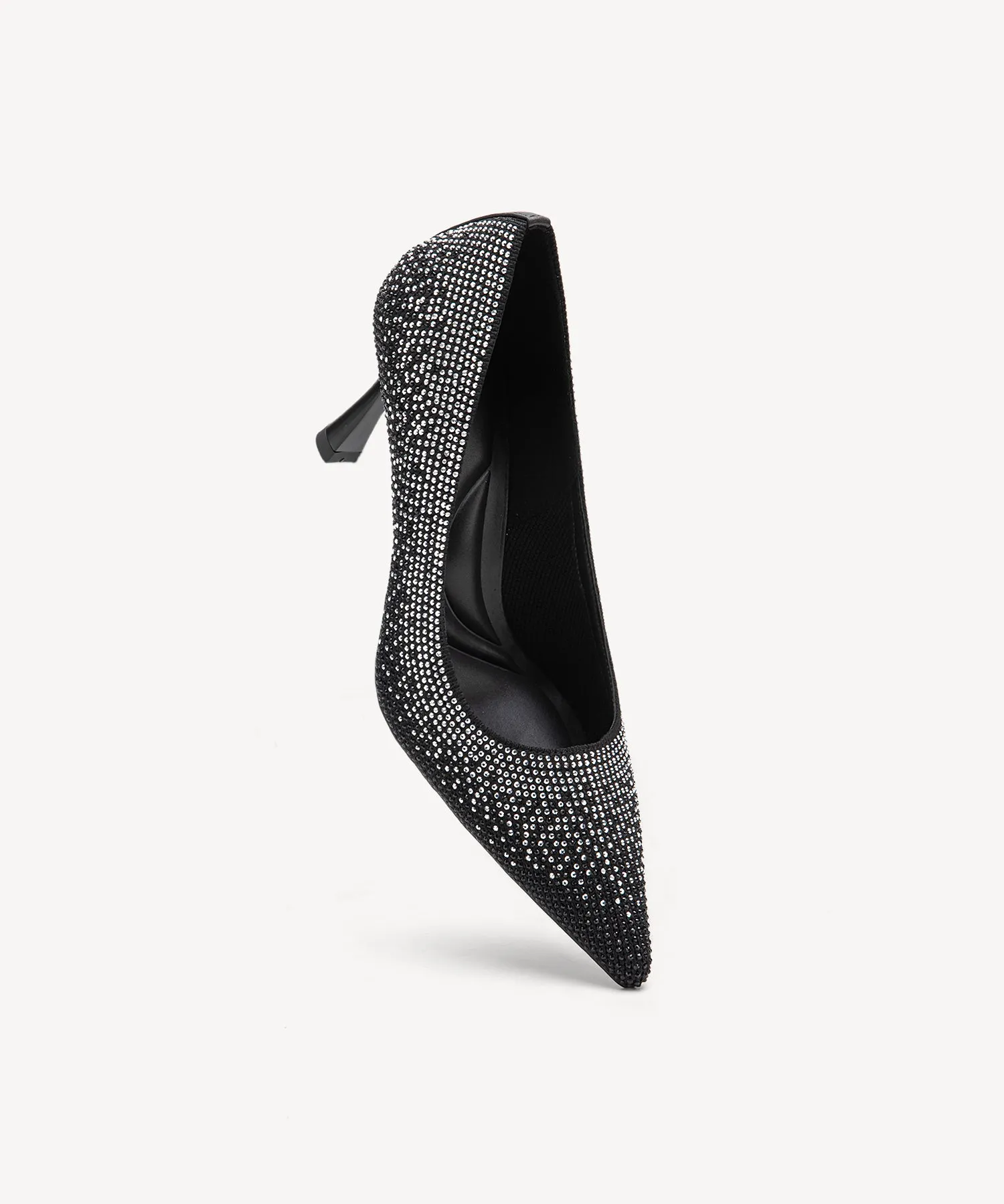 Diamond Pointed Toe Heeled Pumps