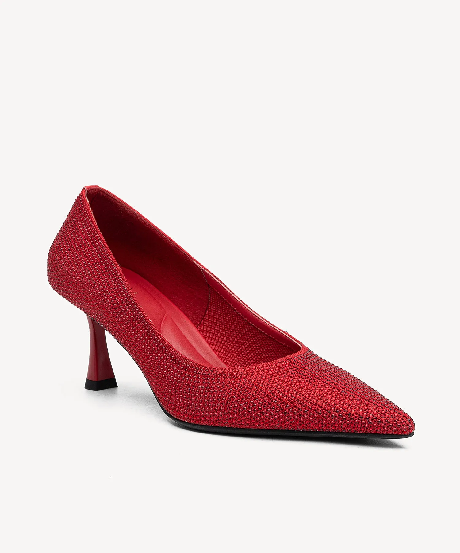Diamond Pointed Toe Heeled Pumps