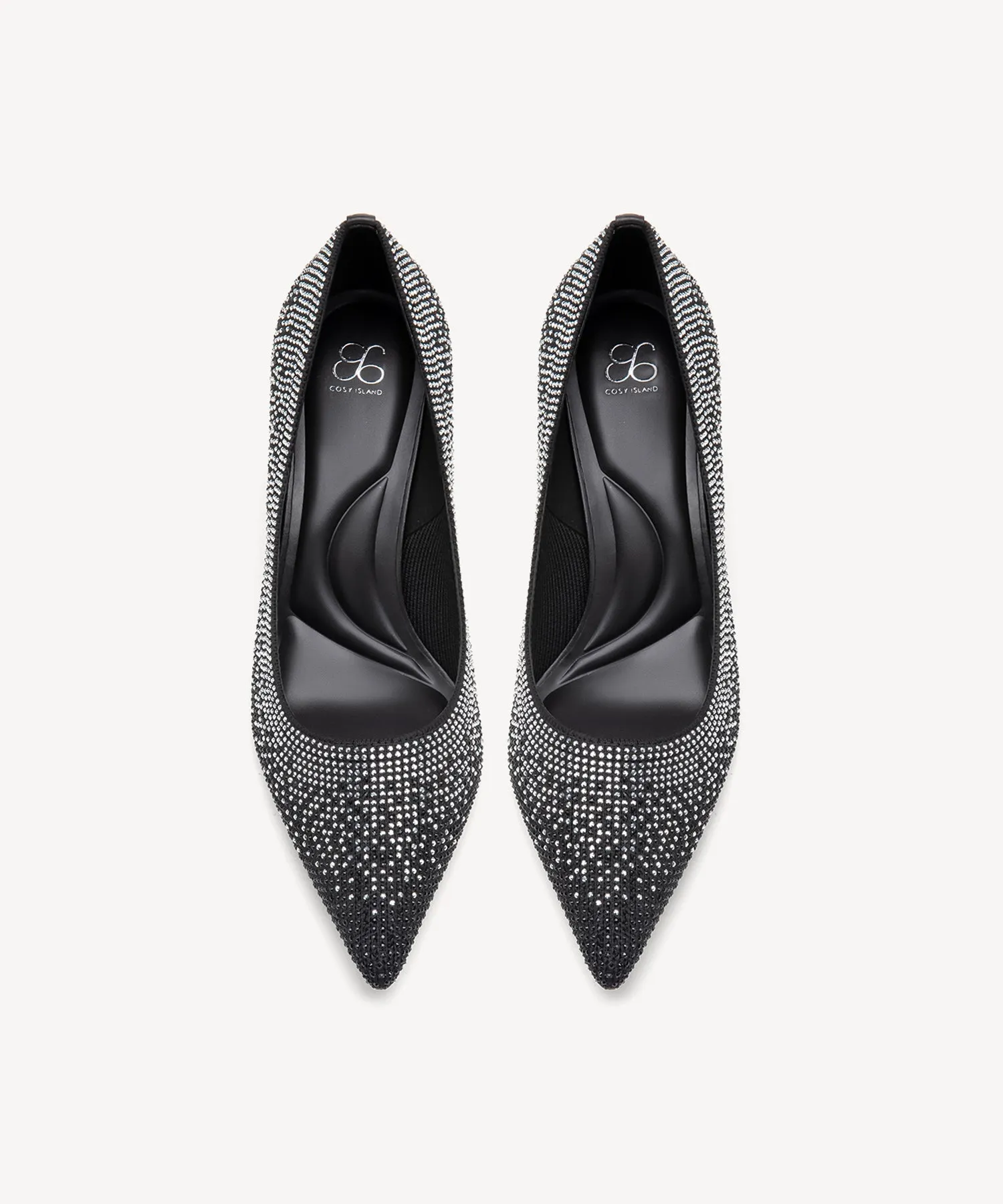Diamond Pointed Toe Heeled Pumps