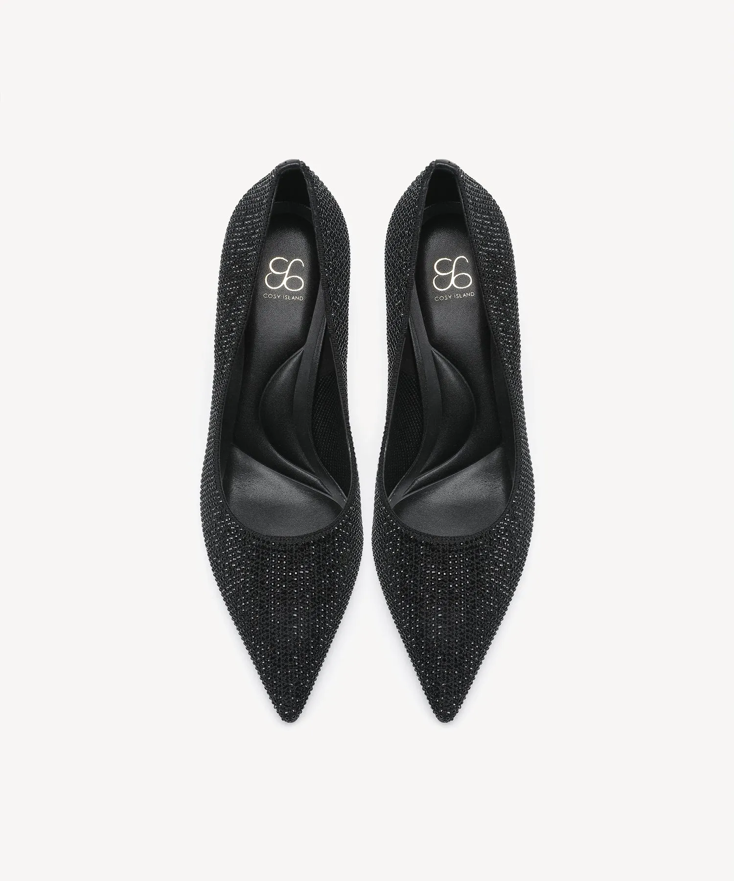 Diamond Pointed Toe Heeled Pumps