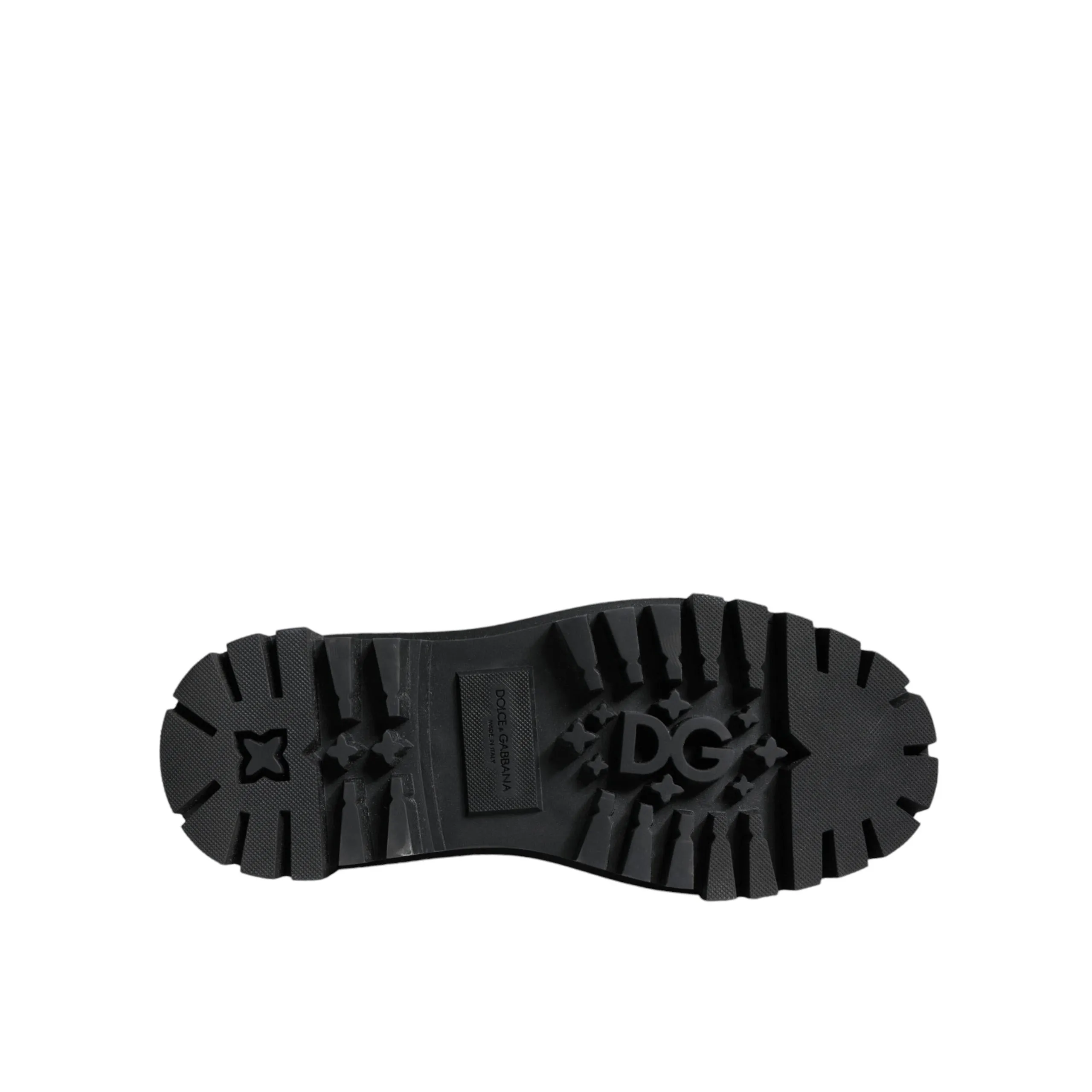 Dolce & Gabbana Black Leather Embellished Derby Formal Shoes