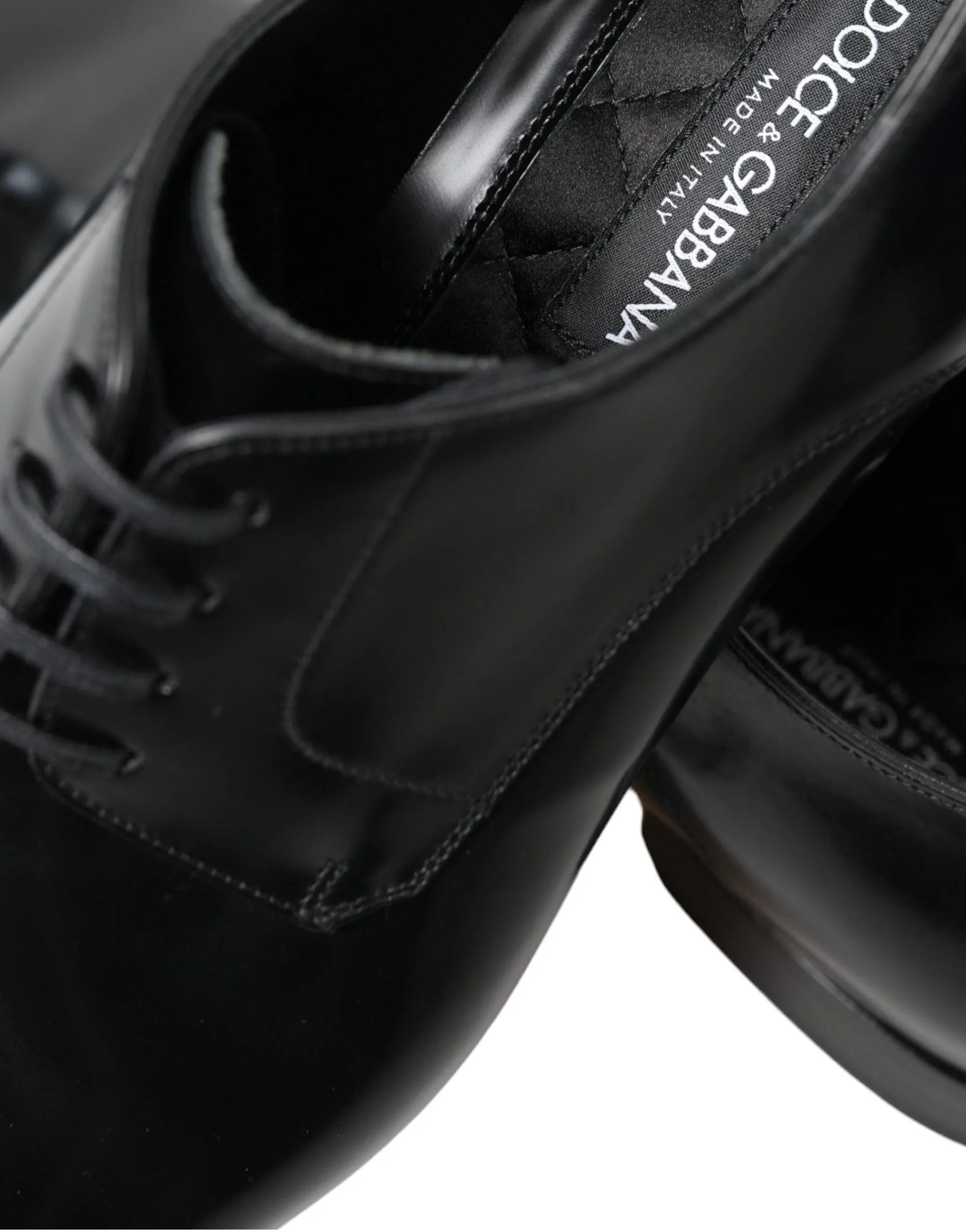 Dolce & Gabbana Black Leather Lace Up Derby Dress Shoes