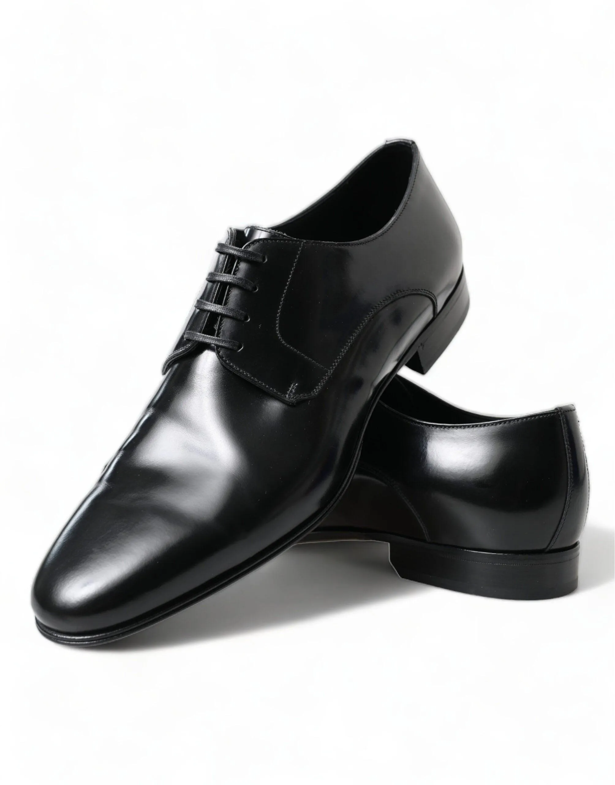 Dolce & Gabbana Black Leather Lace Up Derby Dress Shoes